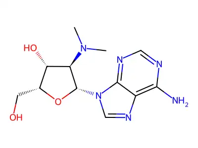 9H-Purin-6-amine, 9-(2-deoxy-2-(dimethylamino)-beta-D-xylofuranosyl)- structure