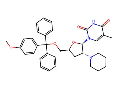 2'Pip-5'(4MeOTrityl)dT structure
