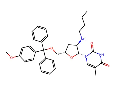 2'BuNH-5'(4MeOTrityl)dT structure