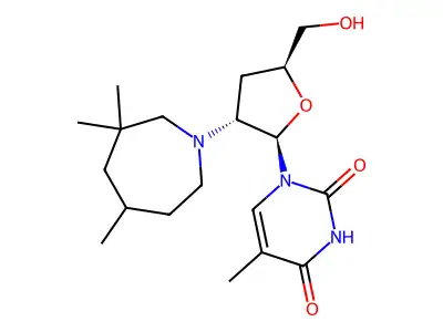 2'-(3,3,5-Trimethyl-hexamethyleneimino)-3'-deoxythymidine structure