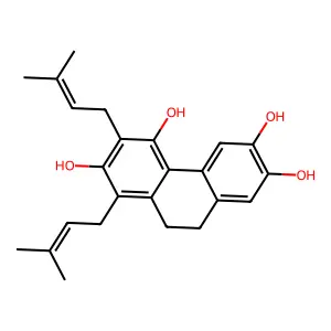 9,10-Dihydro-6,8-bis(3-methyl-2-buten-1-yl)-2,3,5,7-phenanthrenetetrol structure