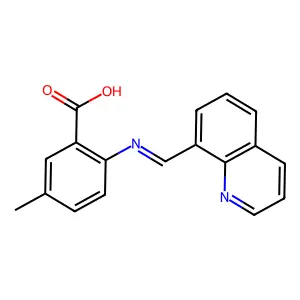 5-Methyl-2-((8-quinolinylmethylene)amino)benzoic acid structure