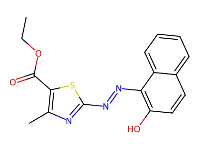Ethyl 2-[2-(2-hydroxy-1-naphthalenyl)diazenyl]-4-methyl-5-thiazolecarboxylate structure
