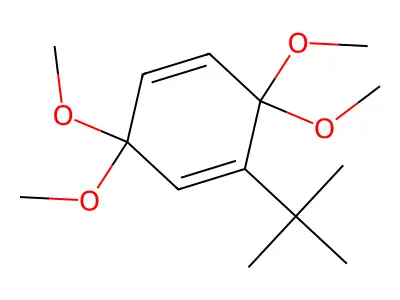 1-Tert-butyl-3,3,6,6-tetramethoxycyclohexa-1,4-diene structure