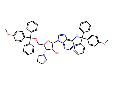3'-Pyrrolidino-5',N6-bis(4-methoxytrityl)-3'-deoxyadenosine structure