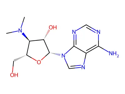 9H-Purin-6-amine, 9-(3-deoxy-3-(dimethylamino)-beta-D-arabinofuranosyl) structure