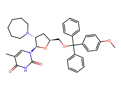 2'HexaCH2imino-5'(4MeOtrityl)dT structure