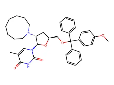 2'OctaCH2imino-5'(4MeOtrityl)dT structure