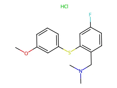 N,N-Dimethyl-4-fluoro-2-(3-methoxyphenylthio)benzylamine hydrochloride structure