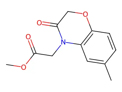 methyl (6-methyl-3-oxo-2,3-dihydro-4H-1,4-benzoxazin-4-yl)acetate structure