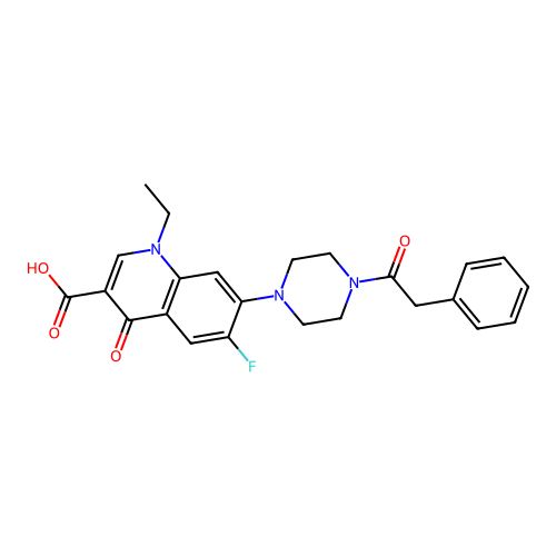 1-ethyl-6-fluoro-4-oxo-7-[4-(2-phenylacetyl)piperazin-1-yl]quinoline-3-carboxylic Acid structure