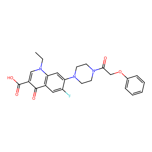 1-ethyl-6-fluoro-4-oxo-7-[4-(2-phenoxyacetyl)piperazin-1-yl]quinoline-3-carboxylic Acid structure