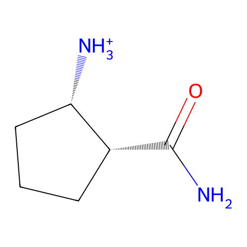 2-[Hydroxy(imino)methyl]cyclopentan-1-aminium structure