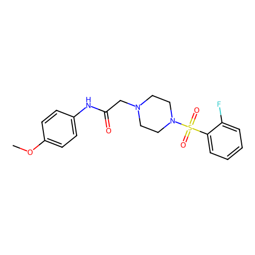 2-[4-(2-fluorobenzenesulfonyl)piperazin-1-yl]-N-(4-methoxyphenyl)acetamide structure