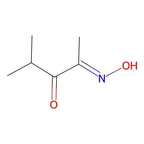 (2E)-2-hydroxyimino-4-methylpentan-3-one structure