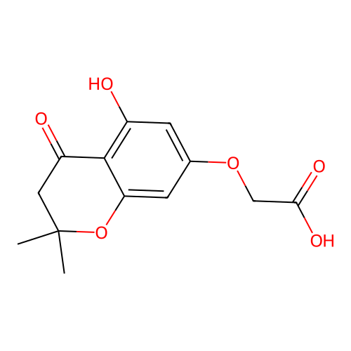 [(5-hydroxy-2,2-dimethyl-4-oxo-3,4-dihydro-2H-chromen-7-yl)oxy]acetic acid structure