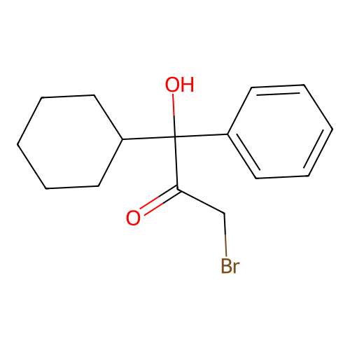 3-Bromo-1-cyclohexyl-1-hydroxy-1-phenylacetone structure