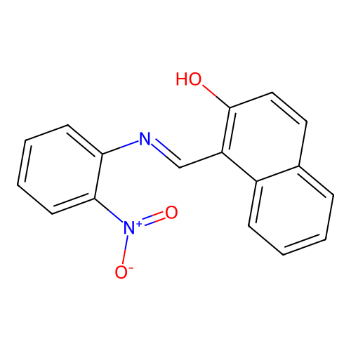 1-{(E)-[(2-nitrophenyl)imino]methyl}naphthalen-2-ol structure