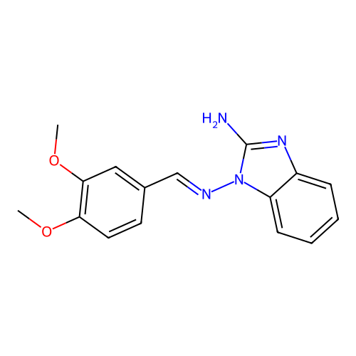 [1-(Veratrylideneamino)benzimidazol-2-yl]amine structure
