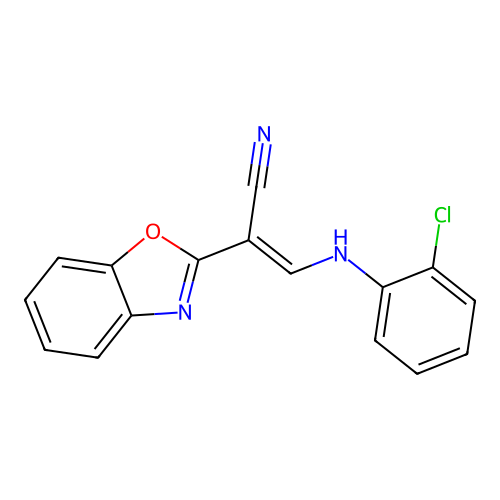 2-(1,3-Benzoxazol-2-yl)-3-(2-chloroanilino)acrylonitrile structure