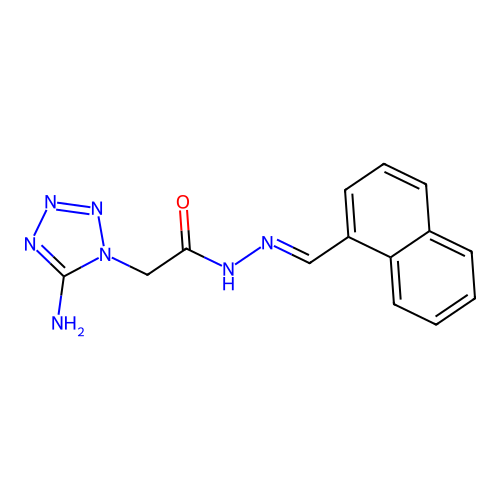 2-(5-amino-1H-tetraazol-1-yl)-N'-(1-naphthylmethylene)acetohydrazide structure