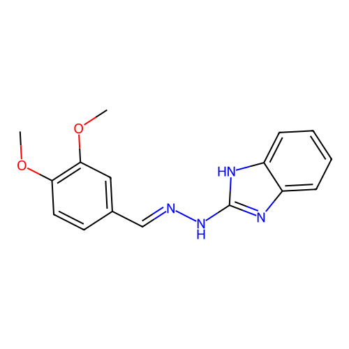 2-[(2E)-2-(3,4-dimethoxybenzylidene)hydrazinyl]-1H-benzimidazole structure