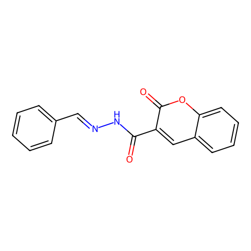 2-oxo-N'-(phenylmethylidene)-2H-chromene-3-carbohydrazide structure