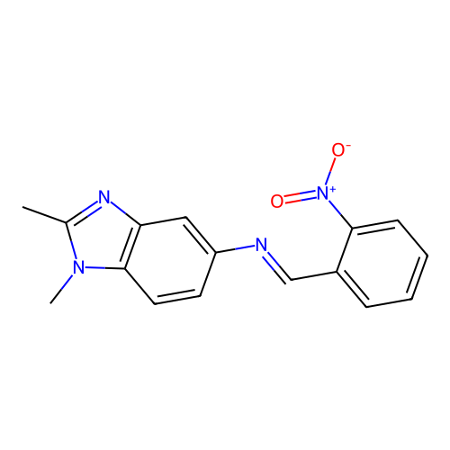 1,2-dimethyl-N-[(E)-(2-nitrophenyl)methylidene]-1H-benzimidazol-5-amine structure