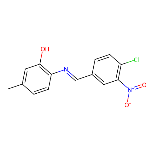2-({4-Chloro-3-nitrobenzylidene}amino)-5-methylphenol structure