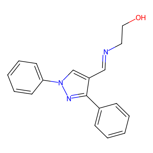2-((1,3-Diphenyl-1H-pyrazol-4-ylmethylene)-amino)-ethanol structure