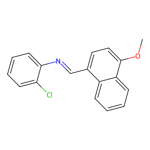 N-(2-chlorophenyl)-1-(4-methoxynaphthalen-1-yl)methanimine structure