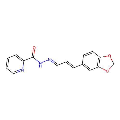 (E)-N'-((E)-3-(benzo[d][1,3]dioxol-5-yl)allylidene)picolinohydrazide structure