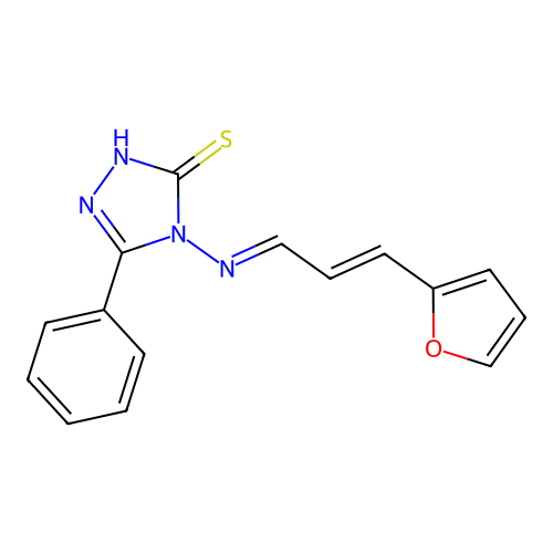 4-((3-(2-Furyl)-2-propenylidene)amino)-5-phenyl-4H-1,2,4-triazole-3-thiol structure