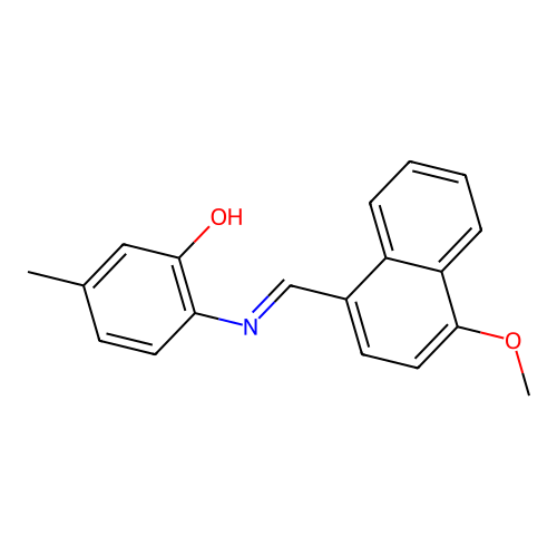 2-{[(E)-(4-methoxynaphthalen-1-yl)methylidene]amino}-5-methylphenol structure