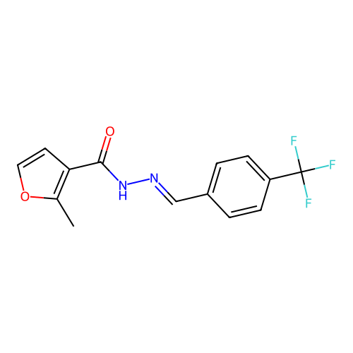 2-Methyl-N'-(4-(trifluoromethyl)benzylidene)-3-furohydrazide structure