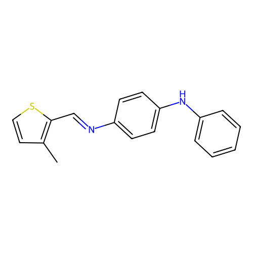 4-[(3-methylthiophen-2-yl)methylideneamino]-N-phenylaniline structure