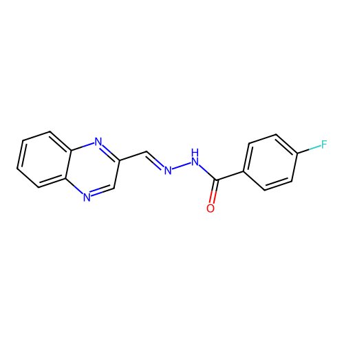 4-fluoro-N'-(2-quinoxalinylmethylene)benzohydrazide structure
