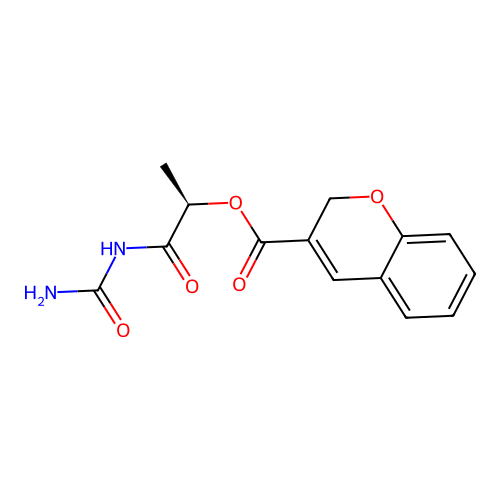 (R)-1-Oxo-1-ureidopropan-2-yl 2H-chromene-3-carboxylate structure