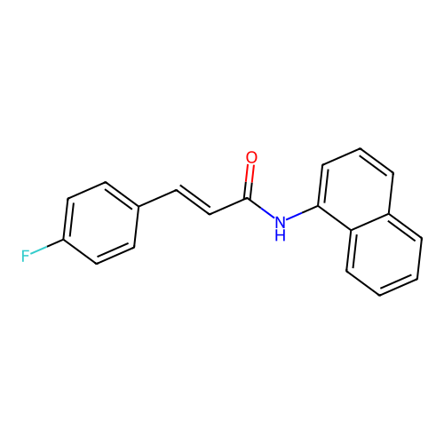 (2E)-3-(4-fluorophenyl)-N-(naphthalen-1-yl)prop-2-enamide structure