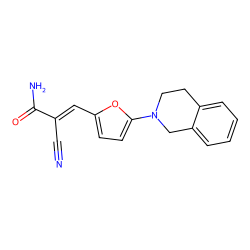 Propenamide, 3-[5-(1,2,3,4-tetrahydro-2-isoquinolinyl)-2-furyl]-2-cyano- structure