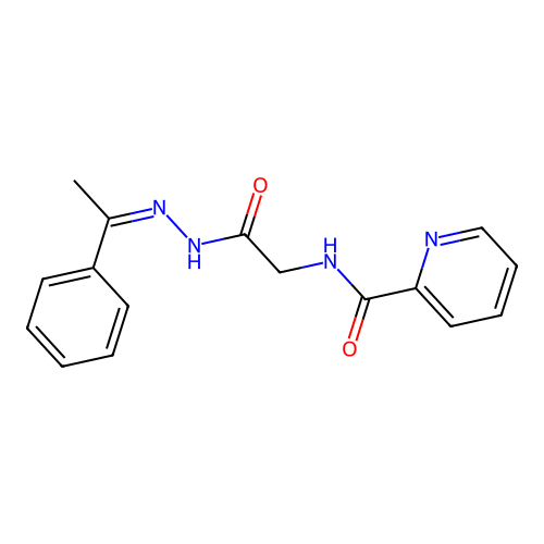 (Z)-N-(2-oxo-2-(2-(1-phenylethylidene)hydrazinyl)ethyl)picolinamide structure