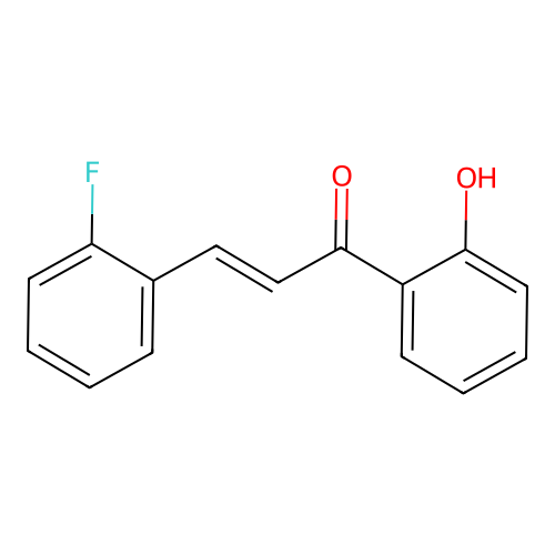 (2E)-3-(2-fluorophenyl)-1-(2-hydroxyphenyl)prop-2-en-1-one structure