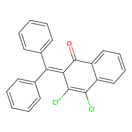 3,4-dichloro-2-(diphenylmethylidene)naphthalen-1(2H)-one structure
