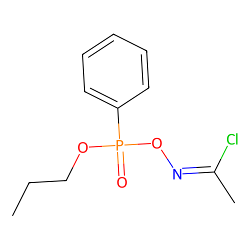 Ethanimidoyl chloride, N-((phenylpropoxyphosphinyl)oxy)- structure