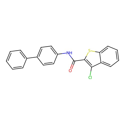 N-([1,1'-Biphenyl]-4-yl)-3-chlorobenzo[b]thiophene-2-carboxamide structure