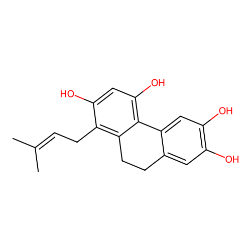 9,10-Dihydro-8-(3-methyl-2-buten-1-yl)-2,3,5,7-phenanthrenetetrol structure