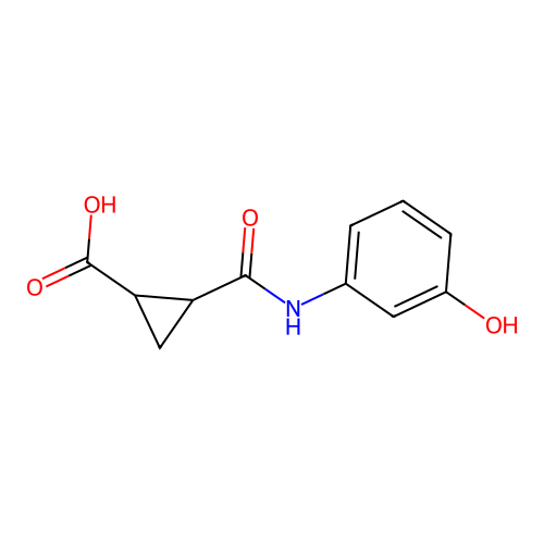 2-[(3-Hydroxyphenyl)carbamoyl]cyclopropane-1-carboxylic acid structure