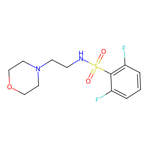 2,6-difluoro-N-(2-morpholin-4-ylethyl)benzenesulfonamide structure
