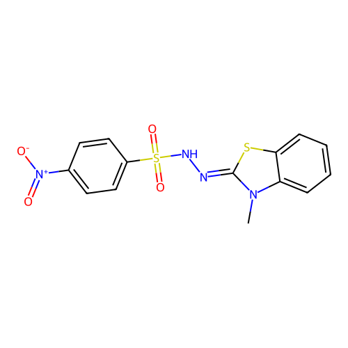 N-[(3-methyl-1,3-benzothiazol-2-ylidene)amino]-4-nitrobenzenesulfonamide structure