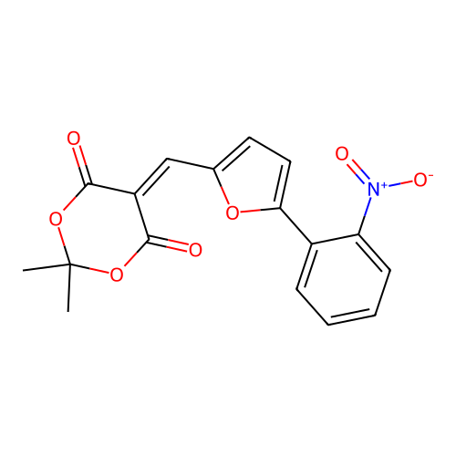 2,2-Dimethyl-5-{[5-(2-nitrophenyl)furan-2-YL]methylidene}-1,3-dioxane-4,6-dione structure